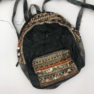 Free People Gray Alameda Embellished backpack